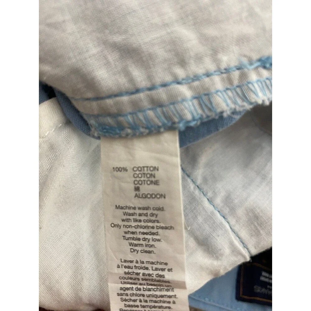 Gap Khakis Lived In Short Men 38 Chino Flat Front Light Blue Shorts Preppy Beach